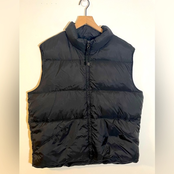 Consensus Outerwear Black Puffer Vest Coat Size Large Duck Down Filled - Picture 1 of 10
